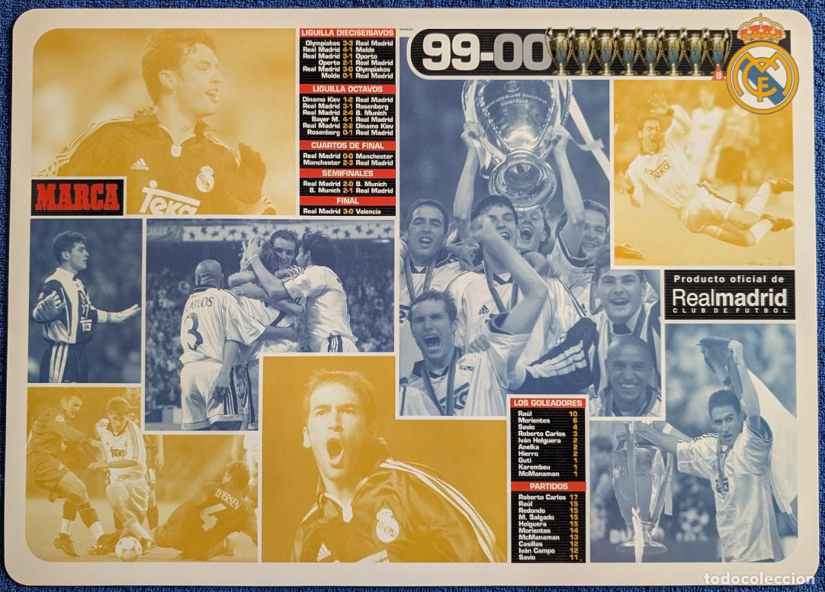 Colecionismo desportivo: Mantel individual oficial del Real Madrid - 8&ordf; COPA de Europa 1999-2000 - Marca (2002) &iexcl;Impecable!