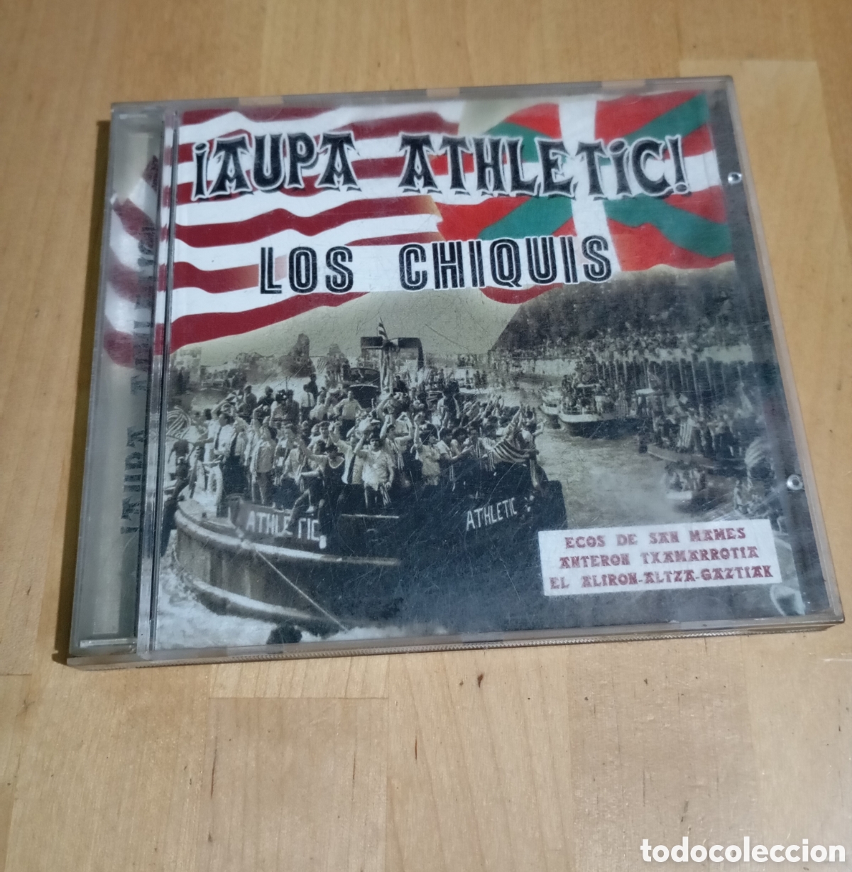 Coleccionismo deportivo: Caja vac&iacute;a CD Aupa Athletic Los Chiquis Sin Disco Ecos de San Mam&eacute;s Anteron Txamarrotia Aliron Altza
