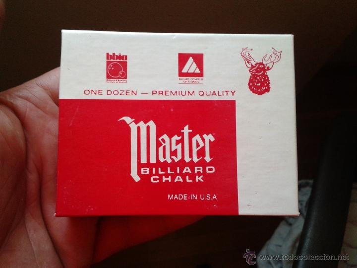 Coleccionismo deportivo: caja de tizas de billar MASTER - Foto 1
