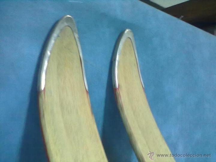 Coleccionismo deportivo: PAREJA DE SKIES DE MADERA - Foto 3