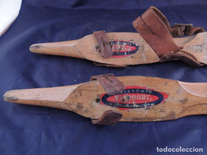 Coleccionismo deportivo: PATINES DE HIELO ANTIGUOS DE MADERA - Foto 3
