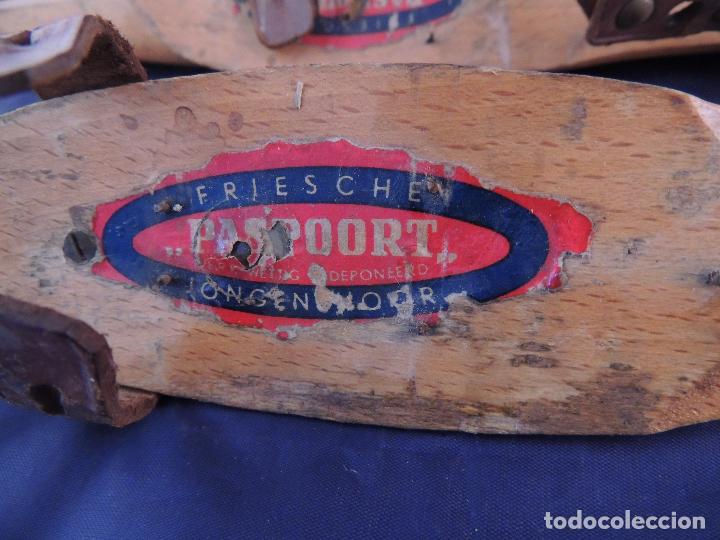 Coleccionismo deportivo: PATINES DE HIELO ANTIGUOS DE MADERA - Foto 4
