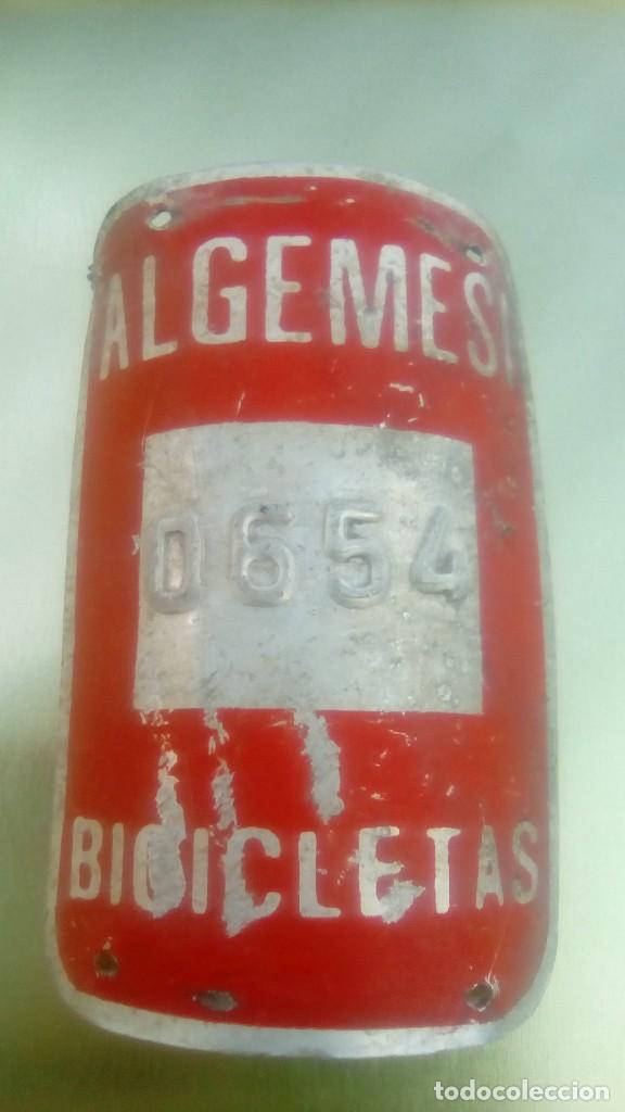 Coleccionismo deportivo: matricula chapa bicicleta algemesi 0654 - Foto 1