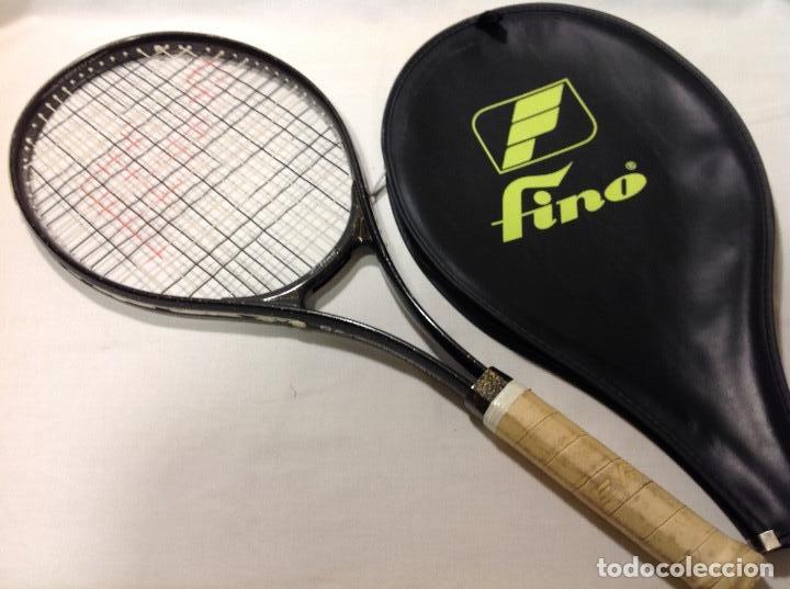 Coleccionismo deportivo: Raqueta tenis, marca Fino, de materiial ligero, sintético, con funda, años 80 - Foto 1 - 141583582