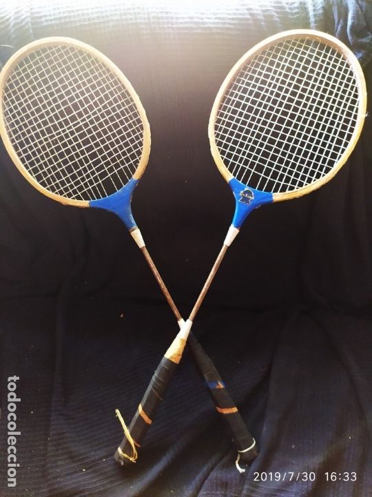 Collezionismo sportivo: LOTE RAQUETAS BADMINTON TENIS BLUE RIBBON &Uacute;NICAS PRECIOSAS DECORACI&Oacute;N