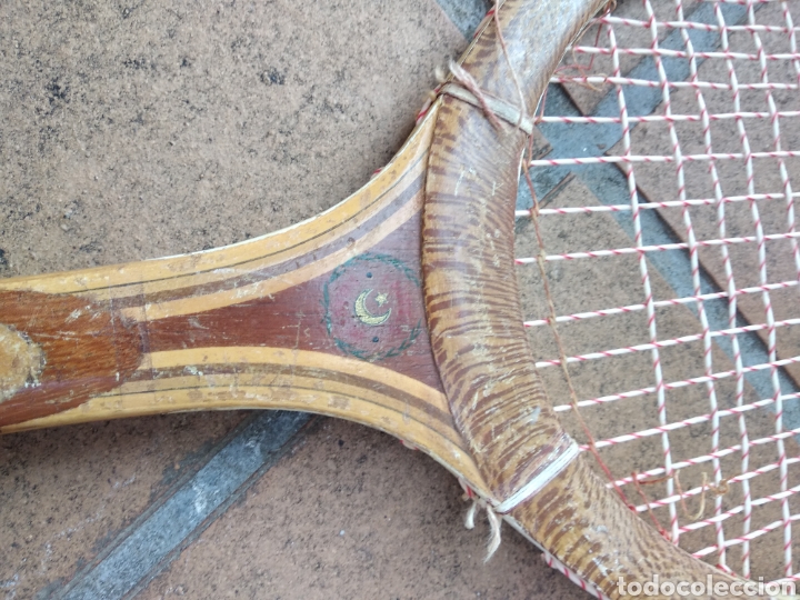 Coleccionismo deportivo: Raqueta de madera sovereign - Foto 5