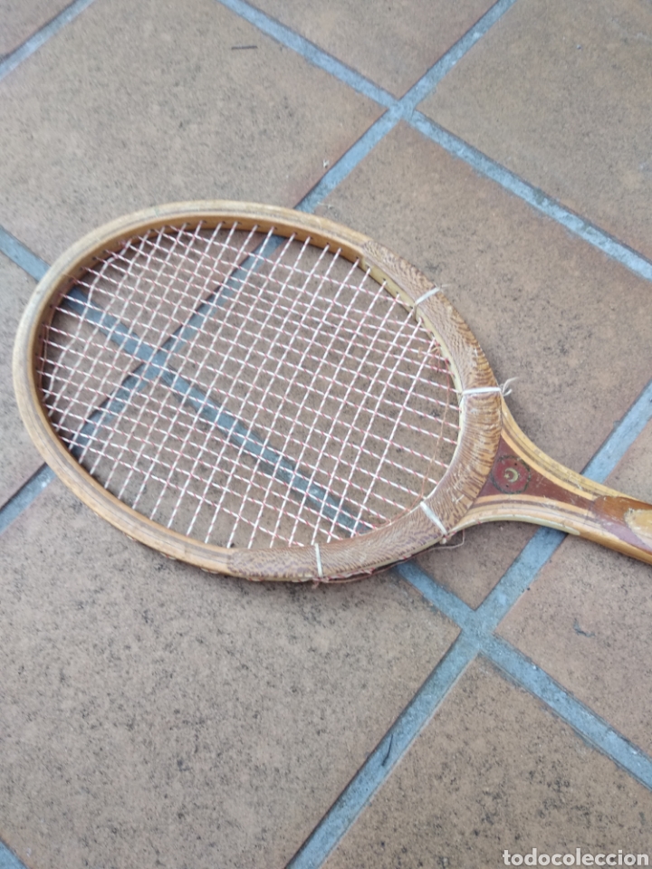 Coleccionismo deportivo: Raqueta de madera sovereign - Foto 7