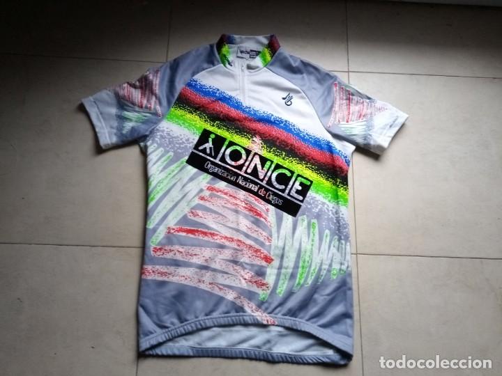 Coleccionismo deportivo: Maillot de Ciclismo Arcoiris ONCE a&ntilde;os 90 Muy raro 53 cm axilas