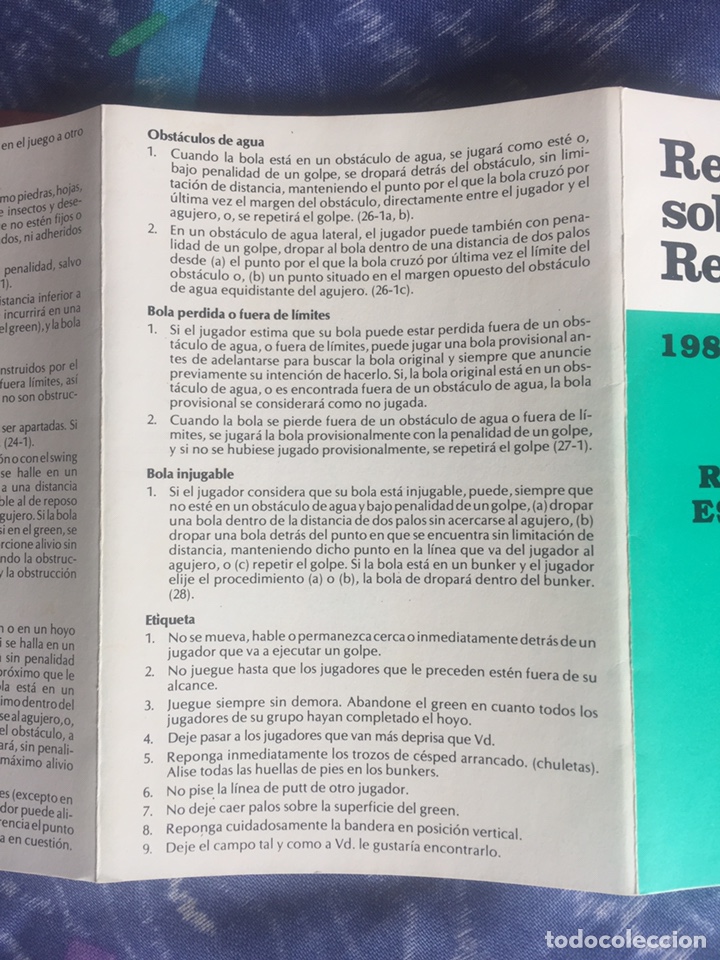 Coleccionismo deportivo: Manual de reglas de golf a&ntilde;o 1984 - Foto 2