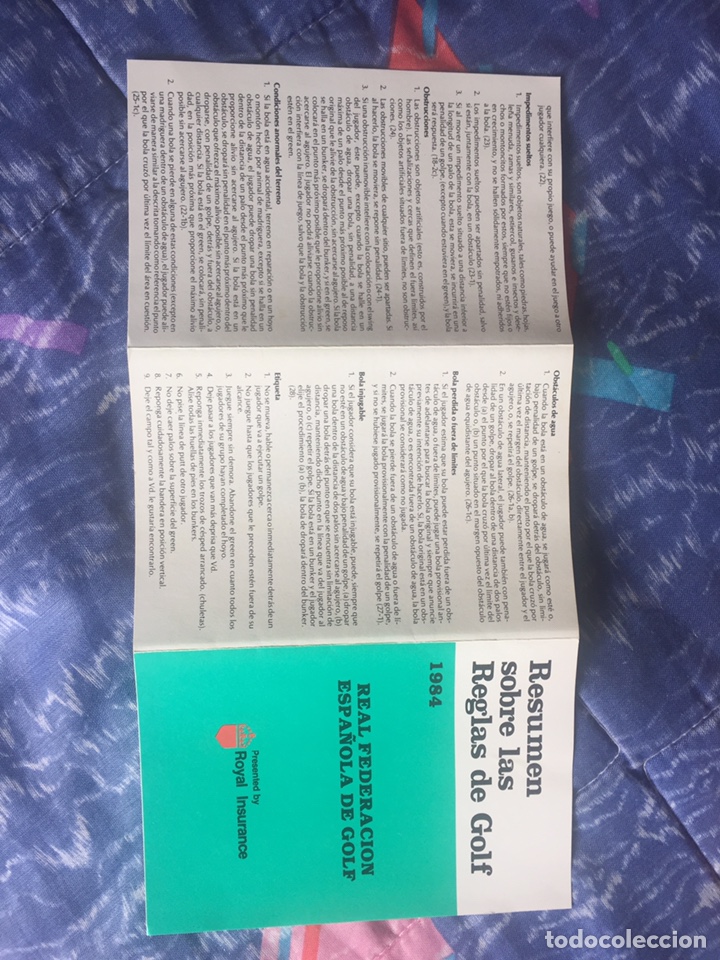Coleccionismo deportivo: Manual de reglas de golf a&ntilde;o 1984 - Foto 4