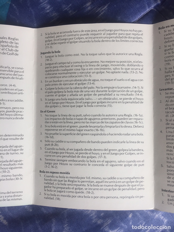 Coleccionismo deportivo: Manual de reglas de golf a&ntilde;o 1984 - Foto 6