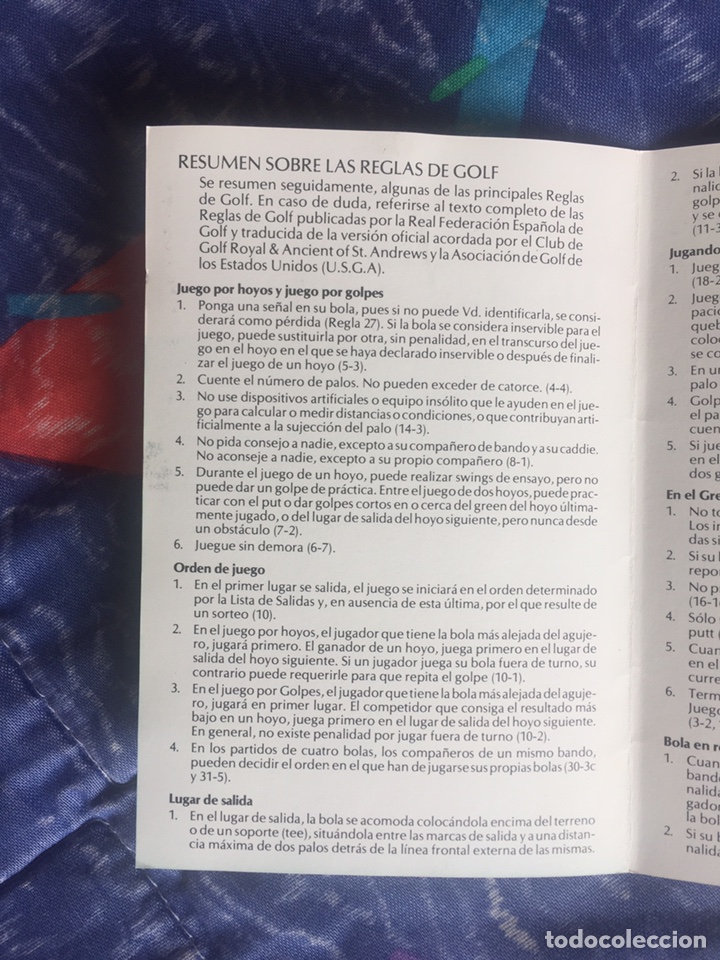 Coleccionismo deportivo: Manual de reglas de golf a&ntilde;o 1984 - Foto 8