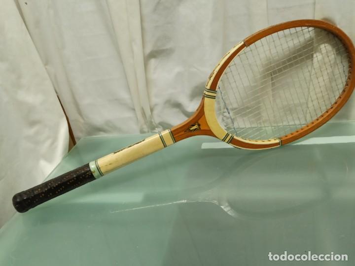 Coleccionismo deportivo: RAQUETA MADERA PINGUIN - Foto 5