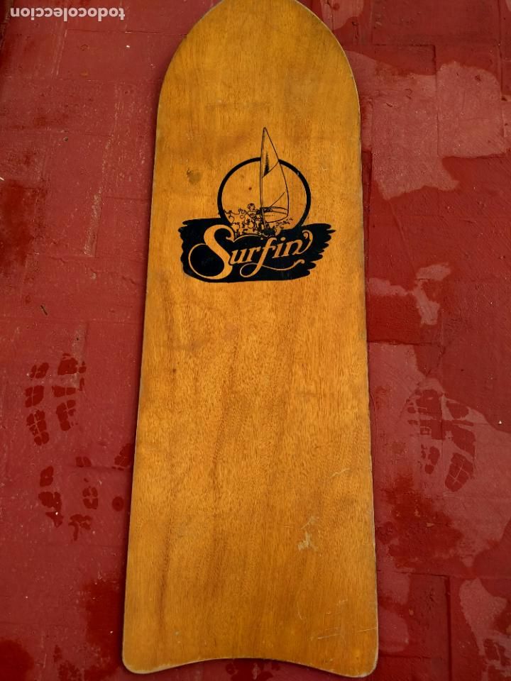 Coleccionismo deportivo: Tabla surf original madera - Foto 1