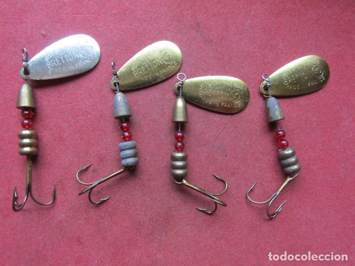 Collezionismo sportivo: Lote 4 Vintage Se&ntilde;uelos - Cucharillas de Pesca Bretton 5 Made in France