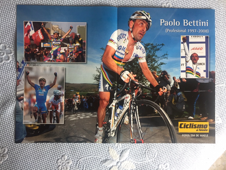 Coleccionismo deportivo: P&oacute;ster Paolo Bettini - Foto 1