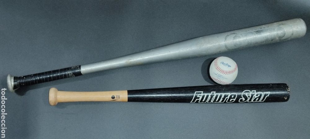 Coleccionismo deportivo: LOTE BASEBALL : Bate Power Flite + Bate Future Star + Pelota Rawlings
