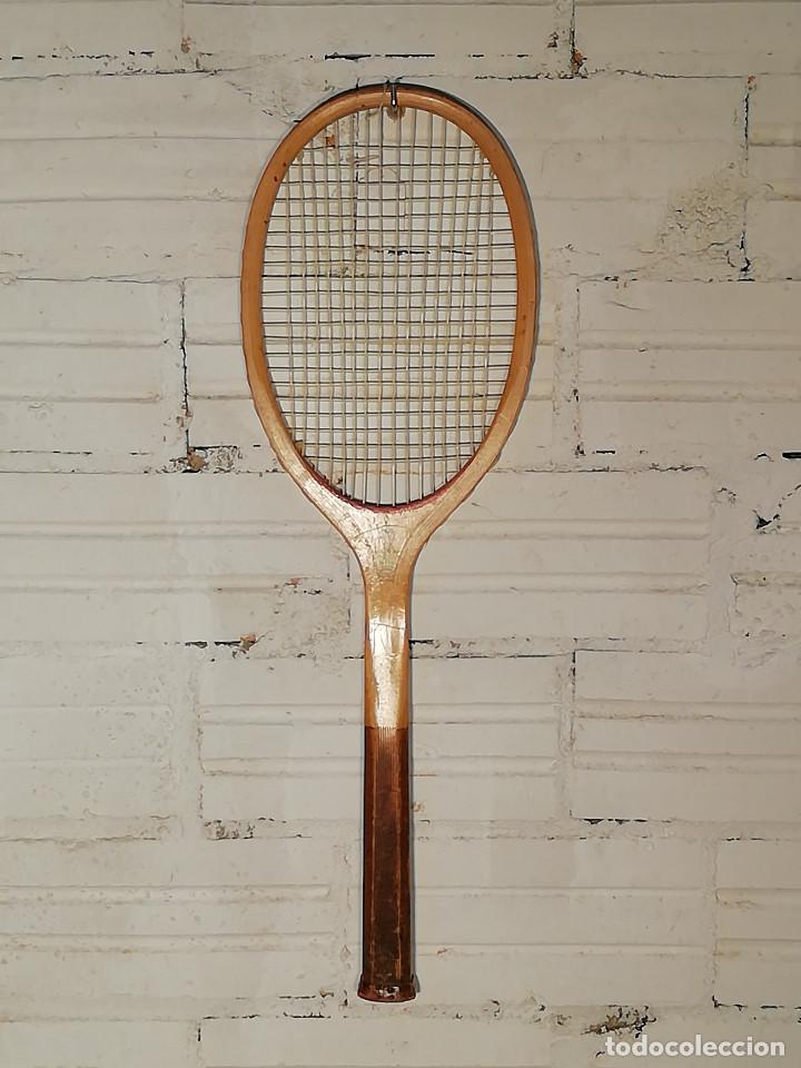 Coleccionismo deportivo: Raqueta de tenis antigua con tensor. - Foto 5