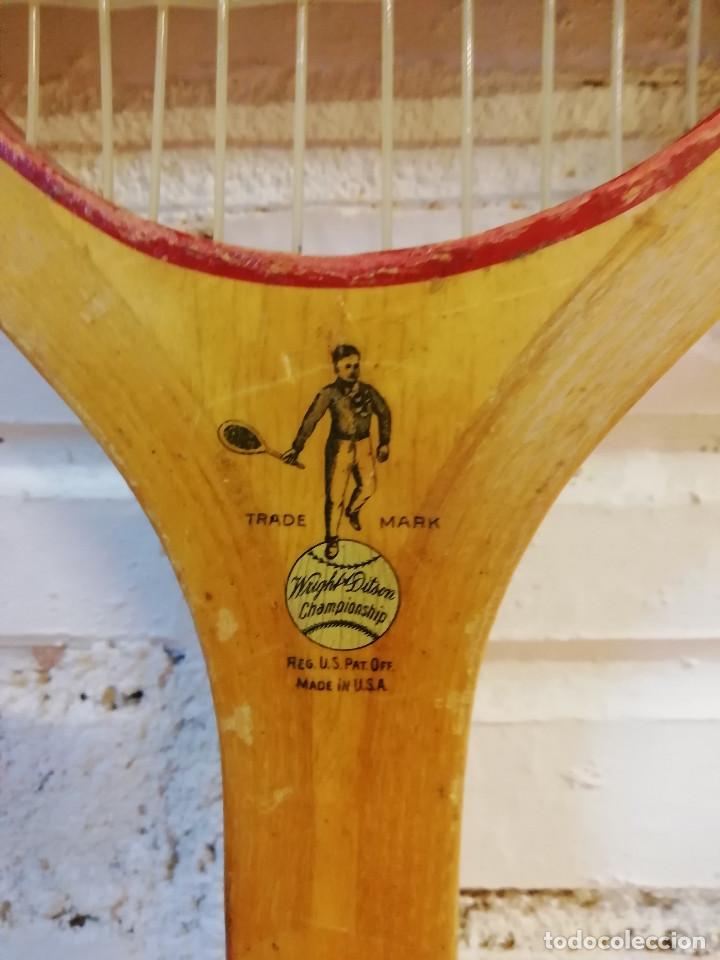 Coleccionismo deportivo: Raqueta de tenis antigua con tensor. - Foto 7