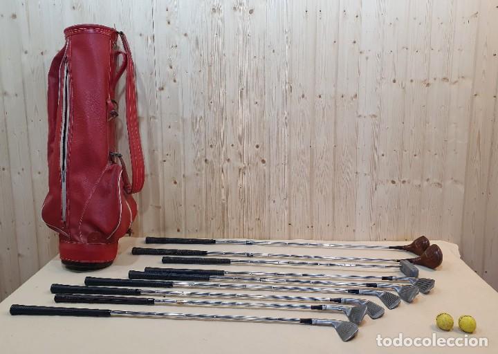 Coleccionismo deportivo: BOLSA CON 9 PALOS DE GOLF - Foto 1