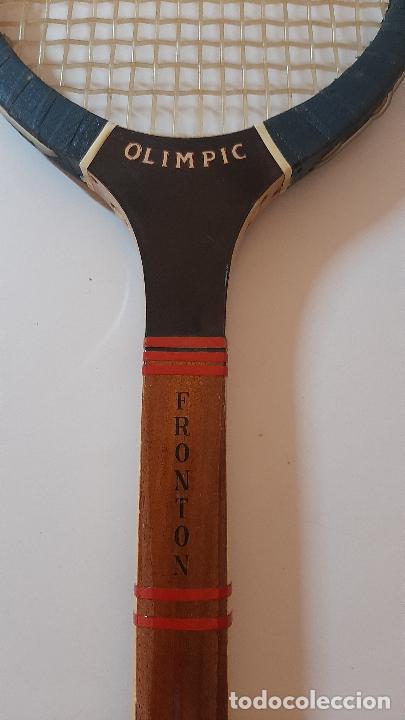 Coleccionismo deportivo: Raqueta de madera OLIMPIC - Foto 2