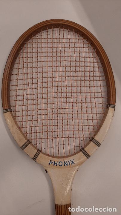 Coleccionismo deportivo: Raqueta de madera marca PHONIX - Foto 3