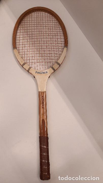 Coleccionismo deportivo: Raqueta de madera marca PHONIX - Foto 1