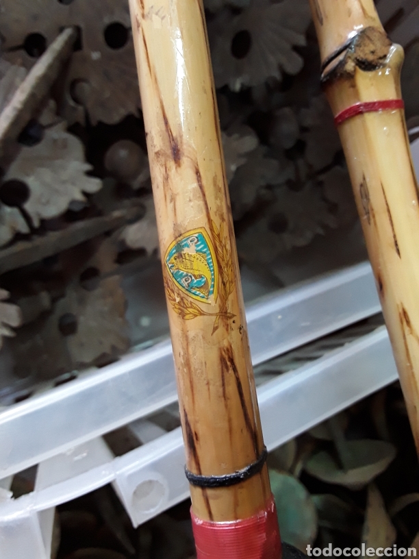 Coleccionismo deportivo: Ca&ntilde;a de bamb&uacute; con su funda, 340cm - Foto 5