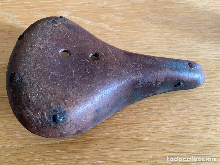 Coleccionismo deportivo: Antiguo sillin de cuero de bicicleta - Foto 9