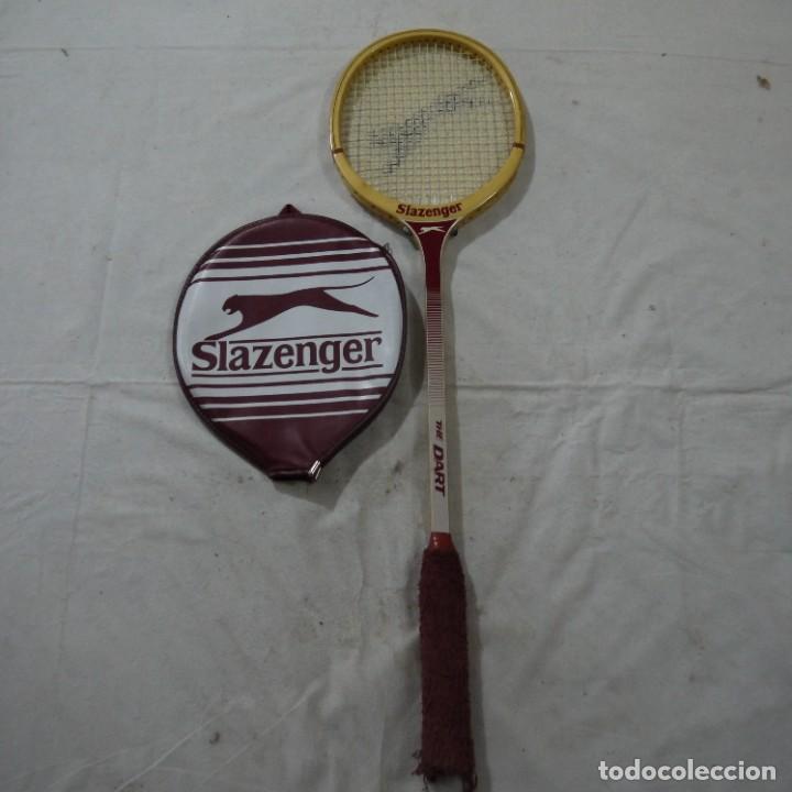 Colecionismo desportivo: RAQUETA DE SQUASH DE MADERA SLAZENGER - THE DART