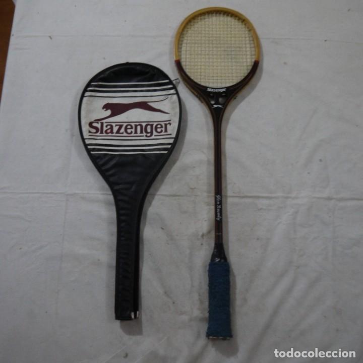 Colecionismo desportivo: RAQUETA DE SQUASH DE MADERA SLAZENGER - GLEN BRUMBY