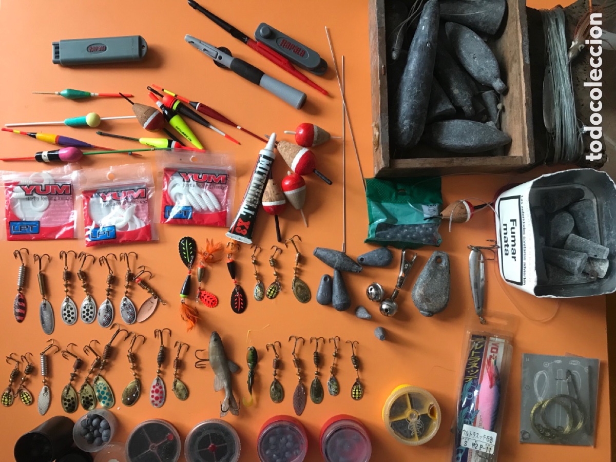 Coleccionismo deportivo: Lote aparejo pesca - Foto 1