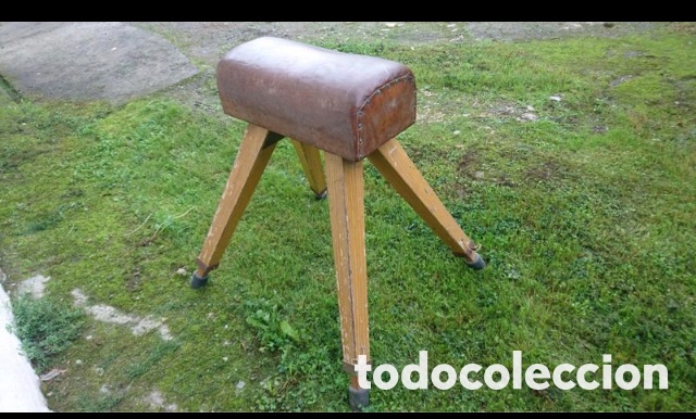 Coleccionismo deportivo: Potro de madera y cuero - Foto 3