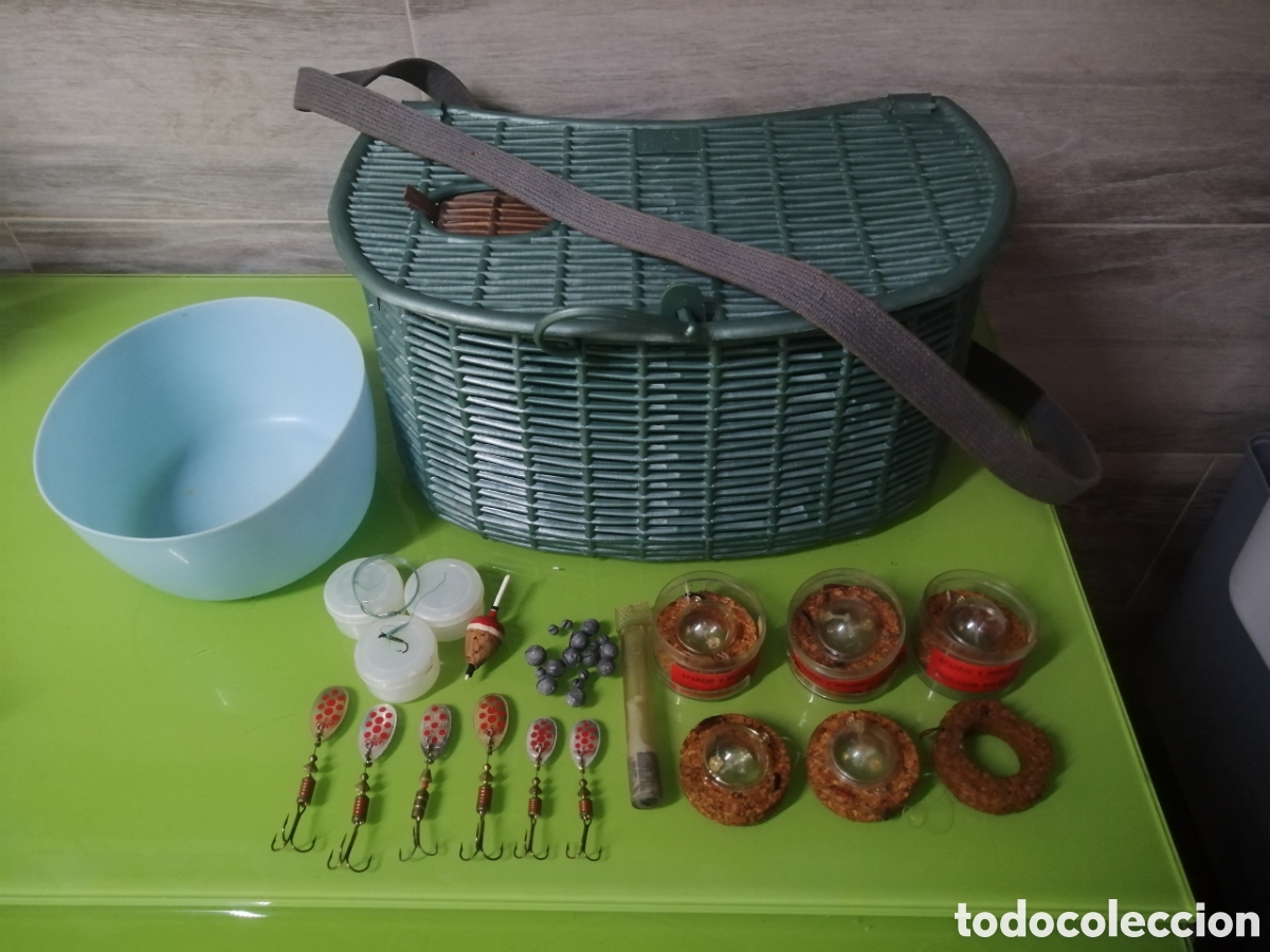 Coleccionismo deportivo: Cesta de pesca y accesorios - Foto 4