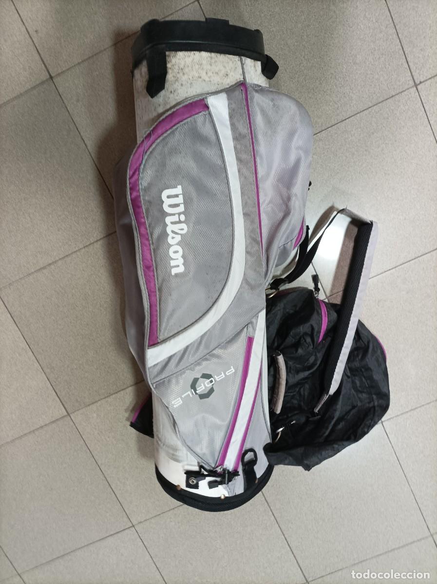 Coleccionismo deportivo: BOLSA DE GOLF - WILSON PROFILE BLANCA Y MORADA (Muy ligera)