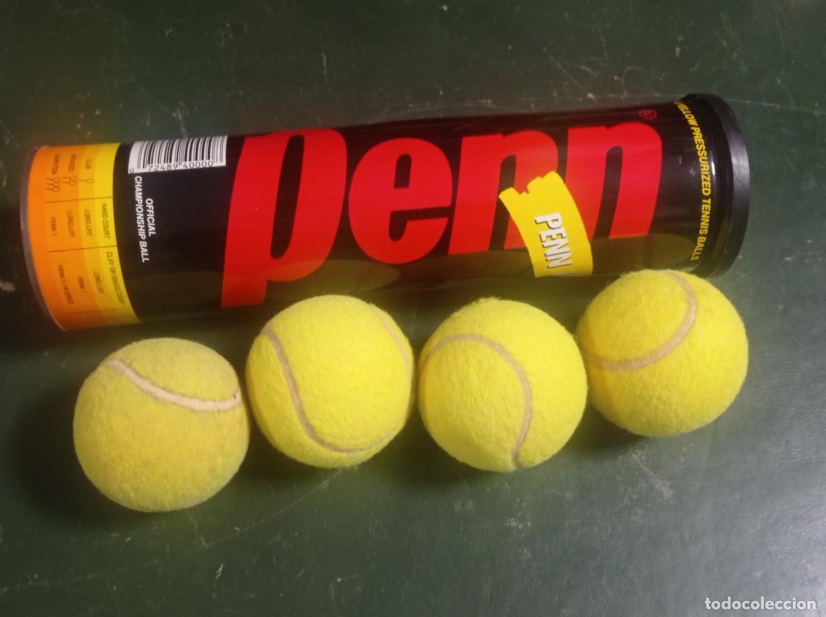 Coleccionismo deportivo: Antiguo estuche y pelotas tenis penn