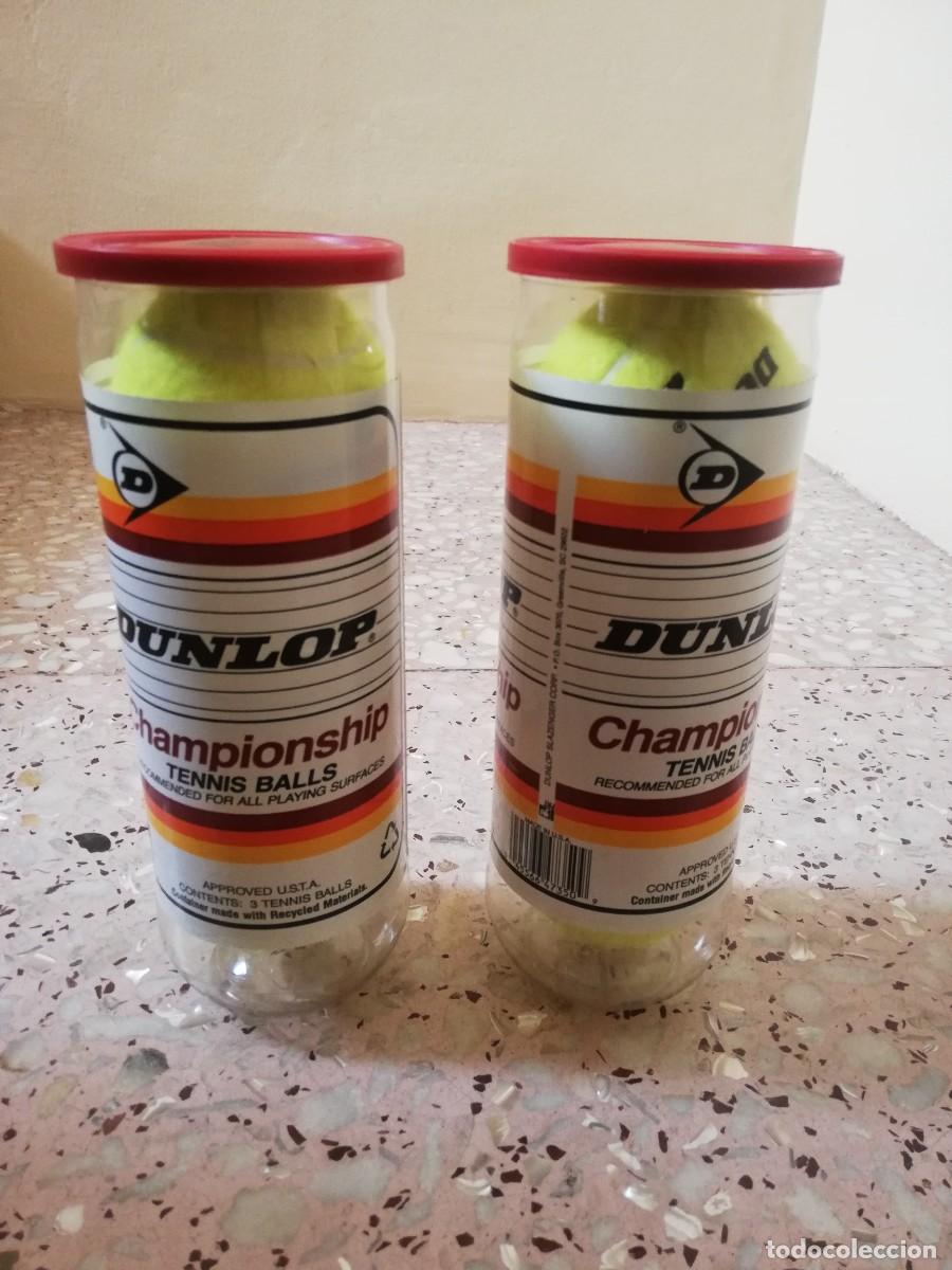 Coleccionismo deportivo: Antiguos botes de pelotas de tenis Dunlop 2 para todas las superficies. Botes precintados A&ntilde;os 80