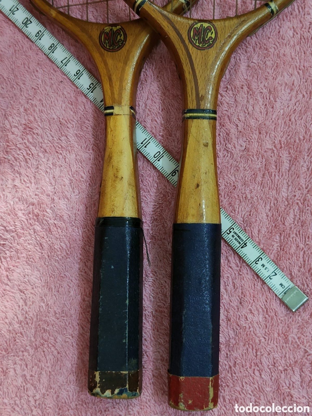 Coleccionismo deportivo: Par de raquetas antiguas - Foto 3