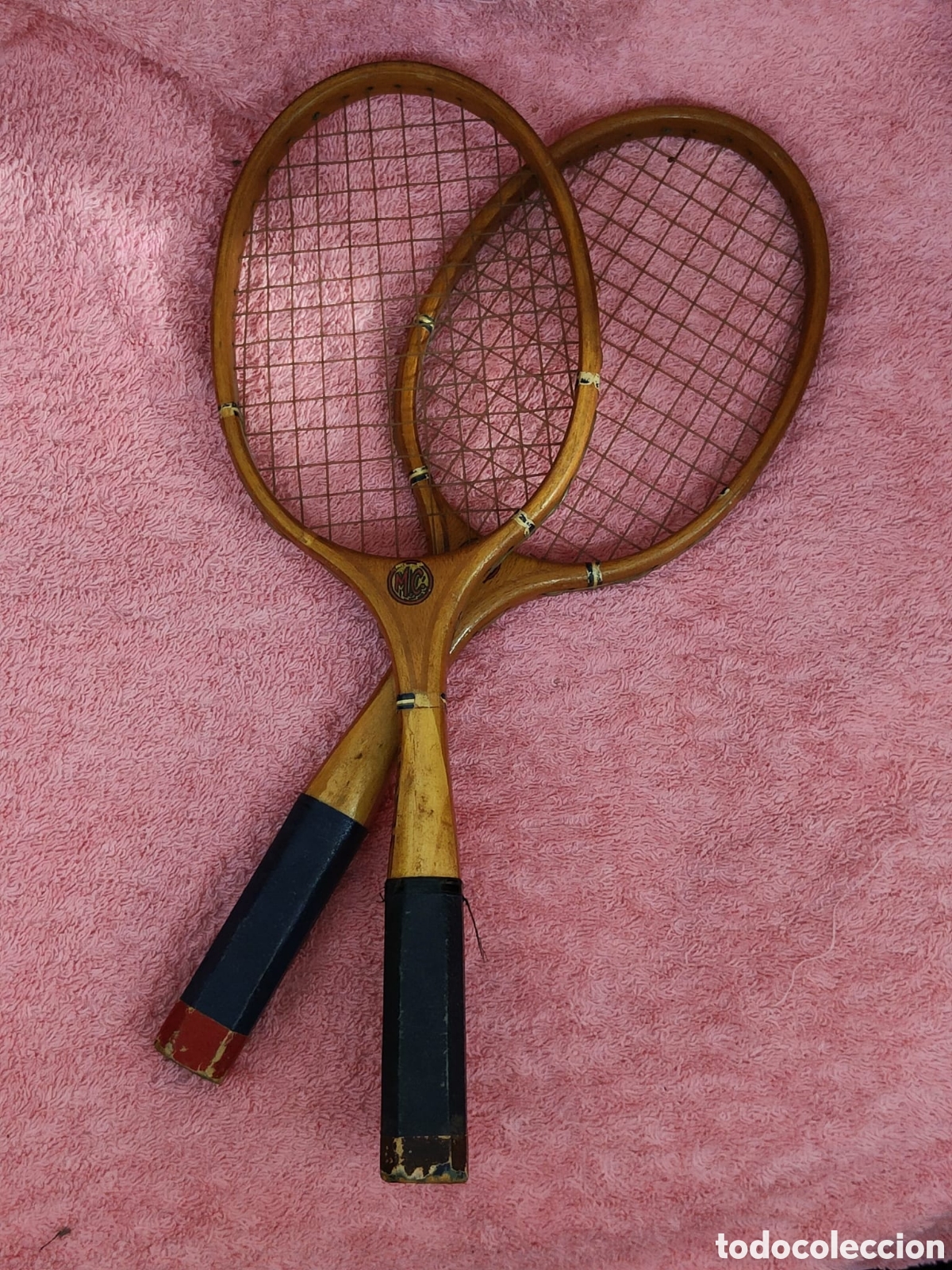 Coleccionismo deportivo: Par de raquetas antiguas - Foto 9