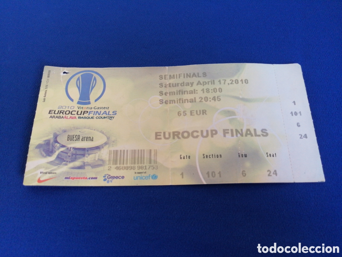 Collectionnisme sportif: EUROCUP FINALS - (ALBA DE BERL&Iacute;N-BILBAO BASKET) (VALENCIA BASKET - PANELLINOS) ENTRADA 17-4-2010