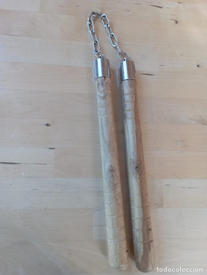 Coleccionismo deportivo: ANTIGUOS LUCHACOS DE MADERA. - Foto 2