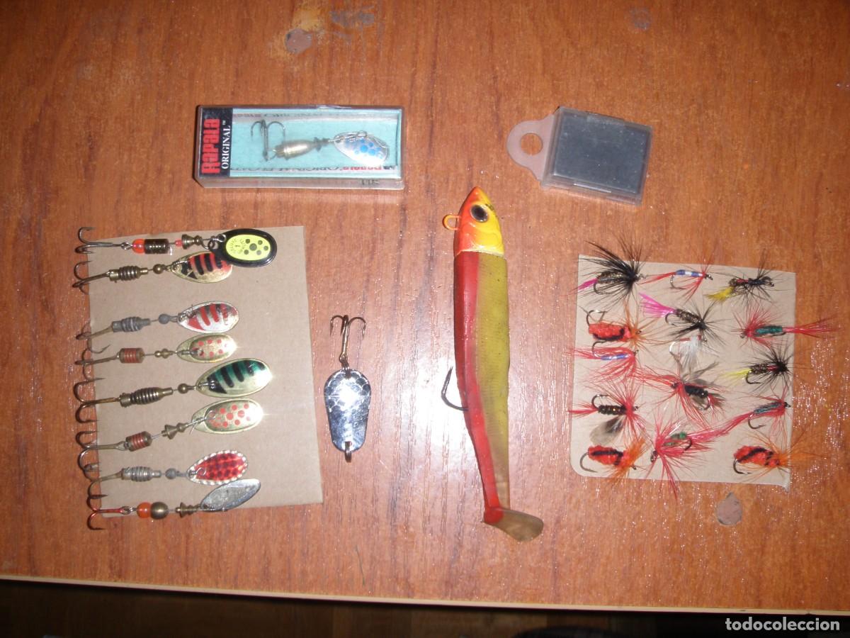 conjunto de pesca anzuelos moscas - Compra venta en todocoleccion