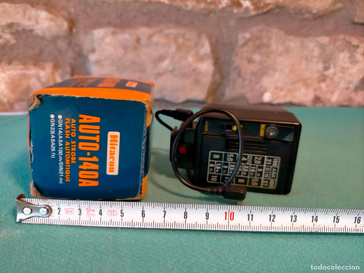 Coleccionismo deportivo: Hitacoa auto-140A electronic flash unit flash electronico linterna con caja - Foto 4