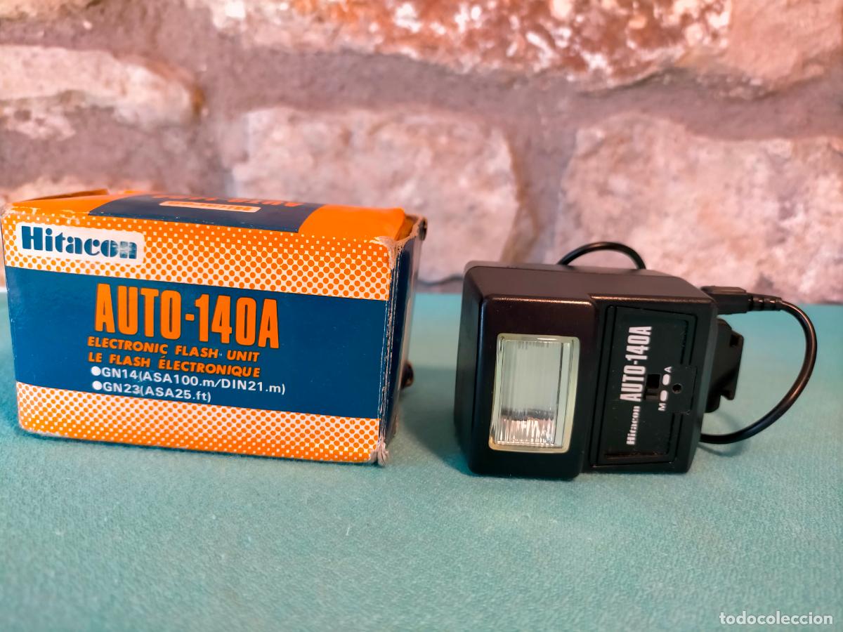 Coleccionismo deportivo: Hitacoa auto-140A electronic flash unit flash electronico linterna con caja - Foto 1