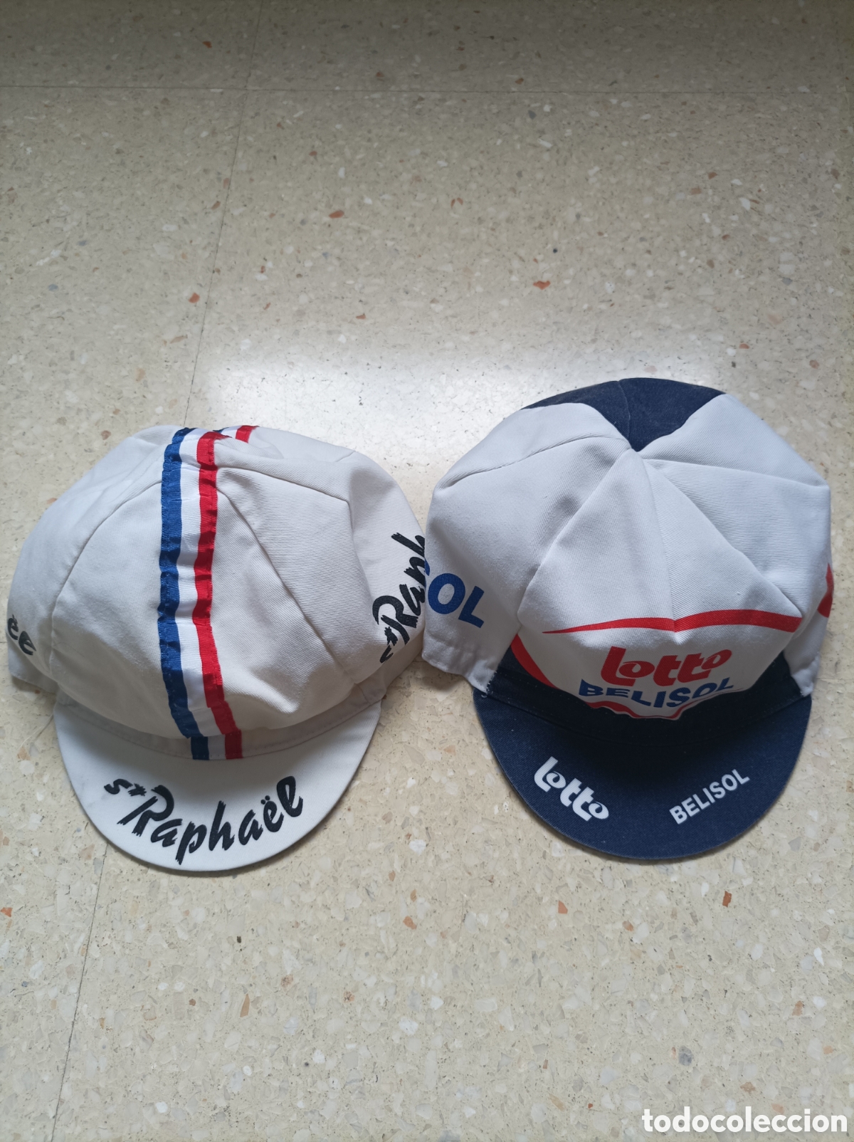Collectionnisme sportif: Lote 2 gorras de equipos clicistas vintage originales
