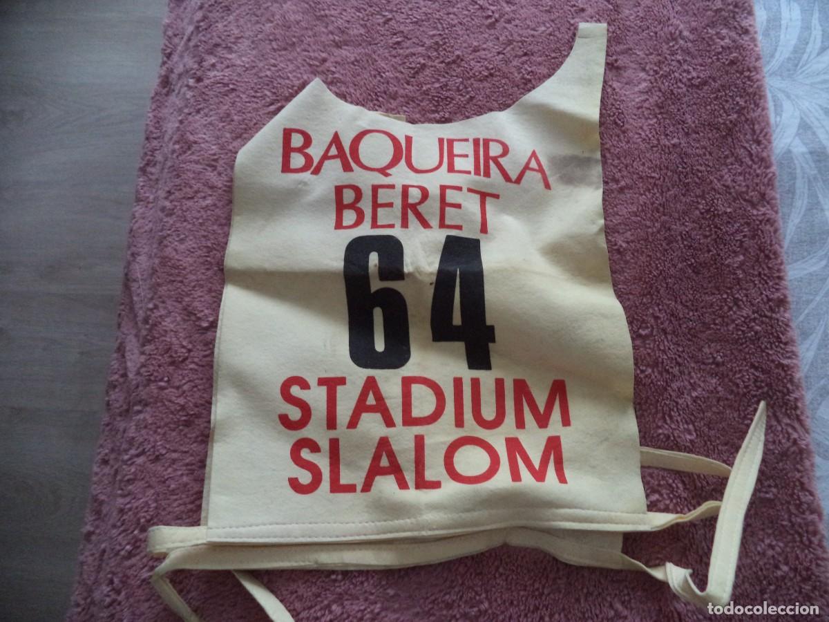 Collectionnisme sportif: Antiguo peto esqui alta monta&ntilde;a - dorsal competici&oacute;n Slalom Baqueira Beret n&ordm; 64