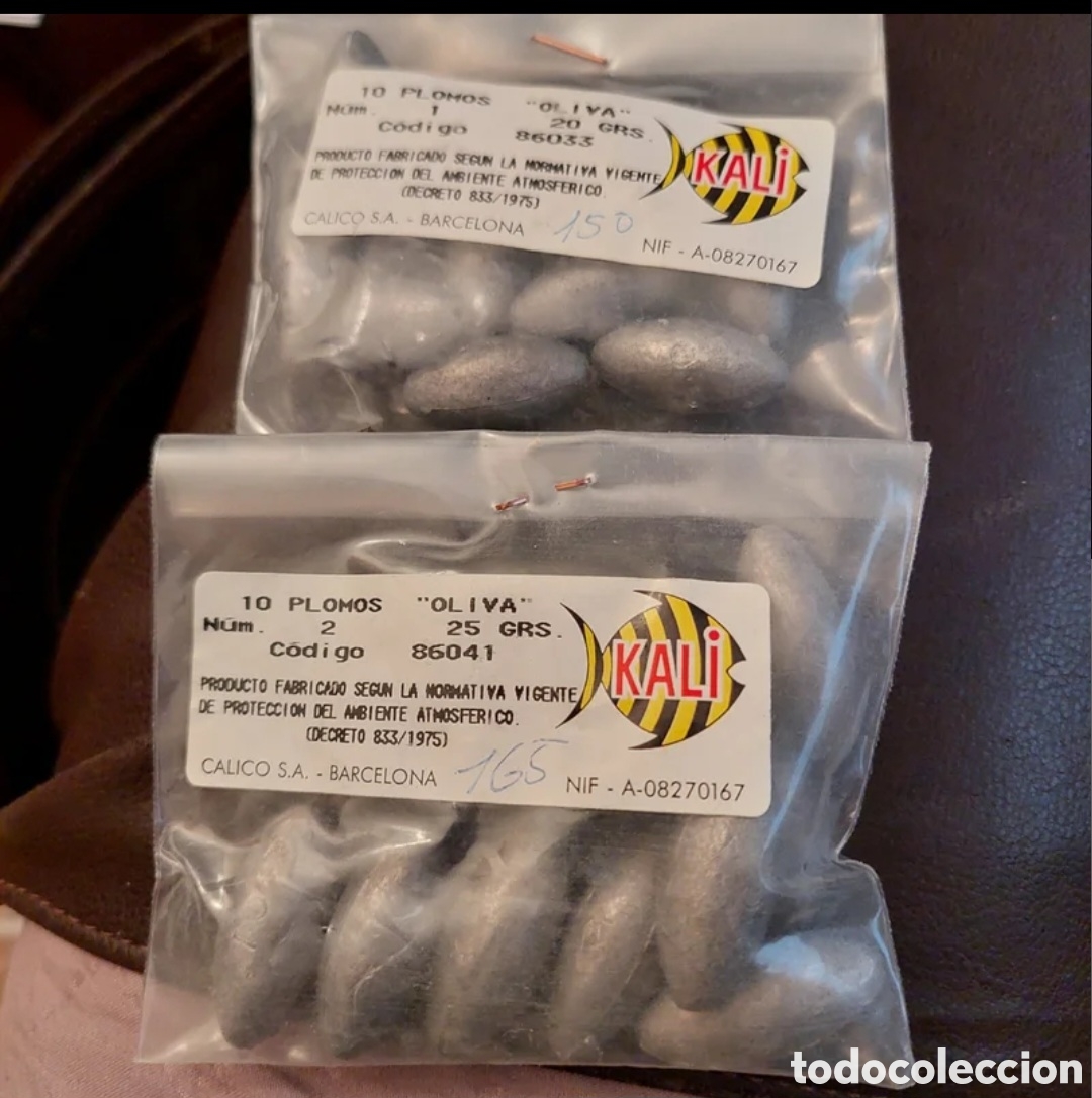 Colecionismo desportivo: Lote plomos n&deg; 2 25grs.oliva + n&deg;1 20 grs.