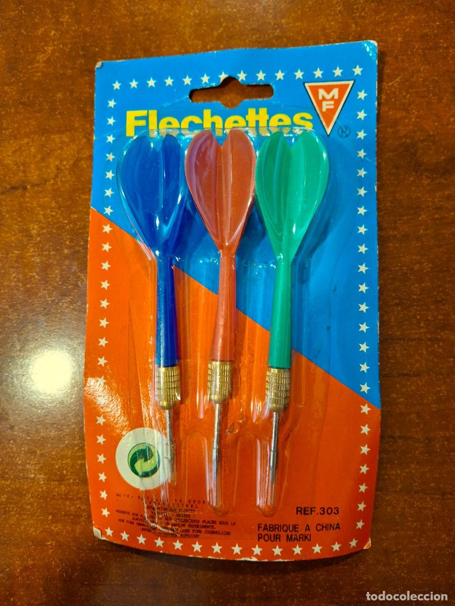 Sports collectibles: Blister sellado con 3 dardos a estrenar,MF,FLECHETTES,REF.303.A&ntilde;os 80,a&ntilde;os 90,Cefa,MB,Falomir,