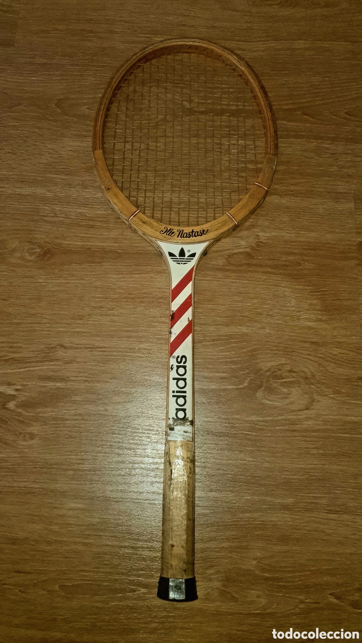 Collezionismo sportivo: Antigua raqueta madera Adidas ilie nastase