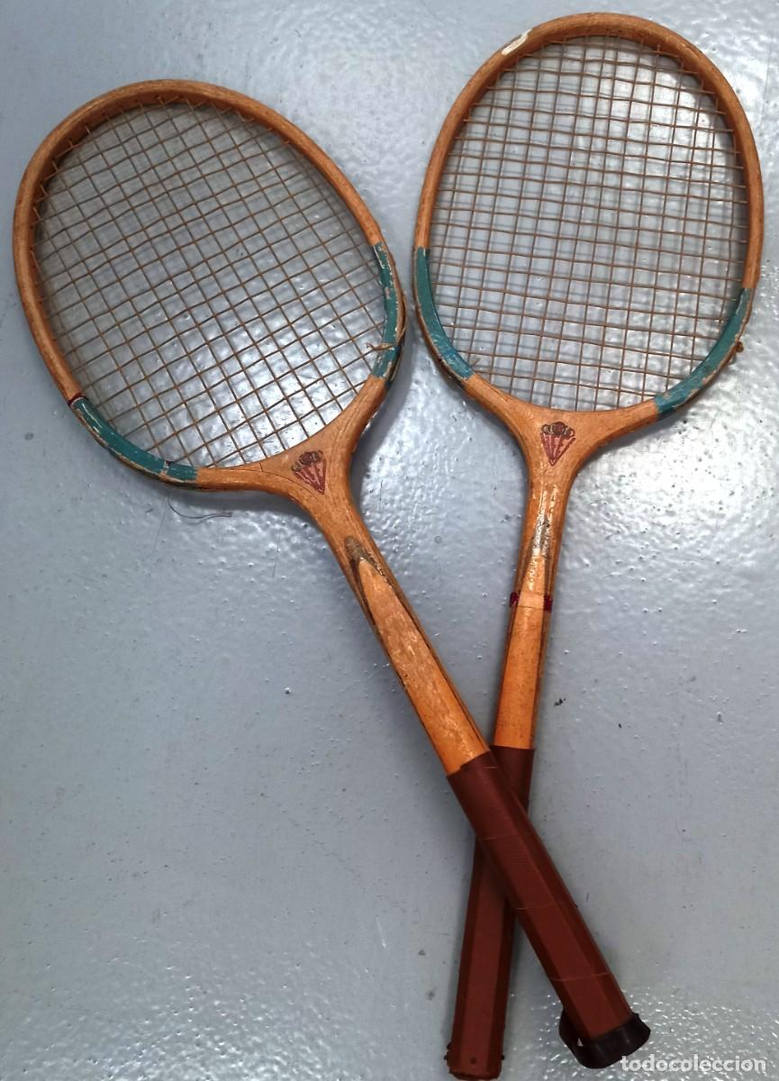 Coleccionismo deportivo: Antiguo par de raquetas IFE - Foto 1